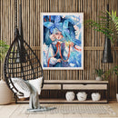 Blue Butterfly Girl Oil Paint By Numbers Kits Canvas Picture Wall Art DIY