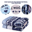 Flannel Letter Blanket, Love Wife Thoughts Printed, Double-Sided, Ultra-Soft