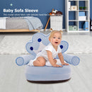 Crown Baby Sofa Cover Learn To Sit Plush Seat Case w/o Filler (Light Blue)