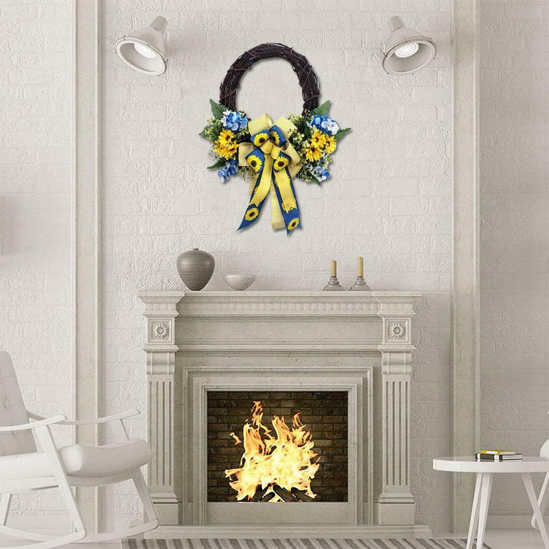 Ukraine Support Wreath Show Solidarity Sunflower Blue Yellow Flower Triangle