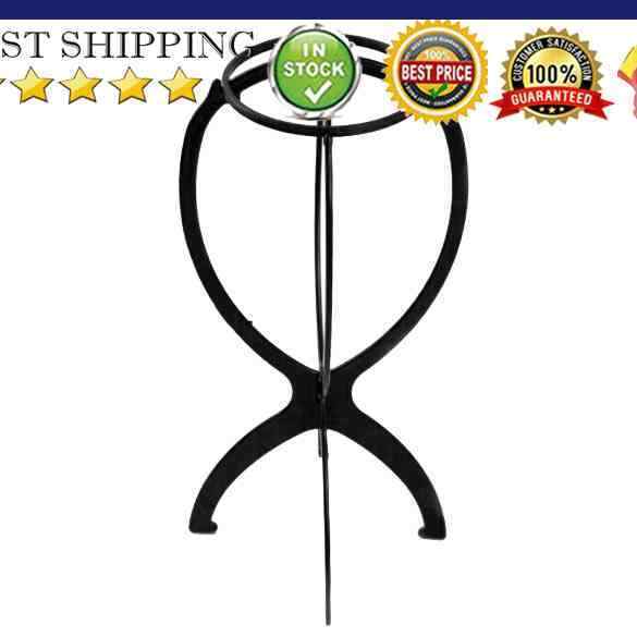 Plastic Folding Stable Durable Wig Hair Cap Display Holder Stand Tool Black