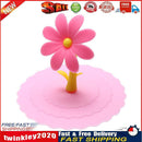 Sunflower Dustproof Reusable Silicone Cup Lid Insulation Cup Cover (Pink) Newly