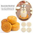 9pcs Round Mooncake Mold Hand Press Emoticon Shape Mould DIY Kitchen Baking