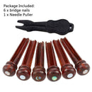 1 Set Acoustic Guitar Wood Bridge Pins Inlaid with T5E3 Dot Abalone K5V5