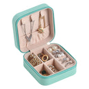 Portable Jewelry Storage Box Earrings Necklace Ring Display Case (Blue)