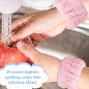 2pcs Absorbent Sweatband Wrist Flannel Wash Towel Band Reusable for Washing F