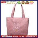 Women Corduroy Shoulder Bags Cartoon Cute Shopping Totes Girls Foldable Handbags