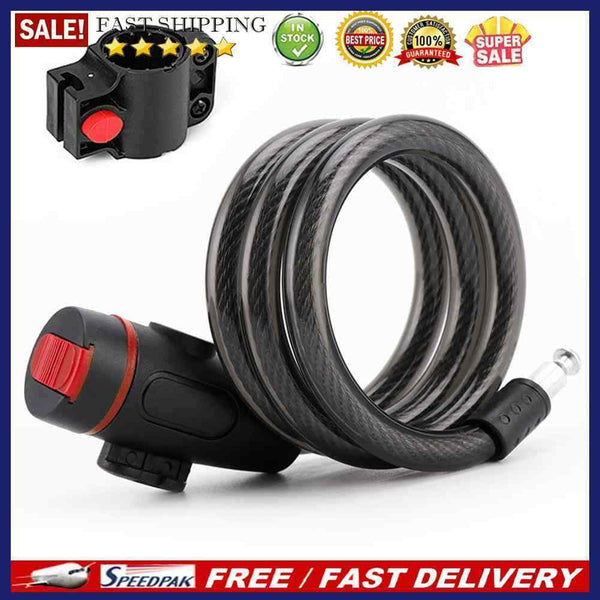 Bicycle Lock with 2 Key MTB Electric Motorcycle Anti-Theft Steel Cable Lock