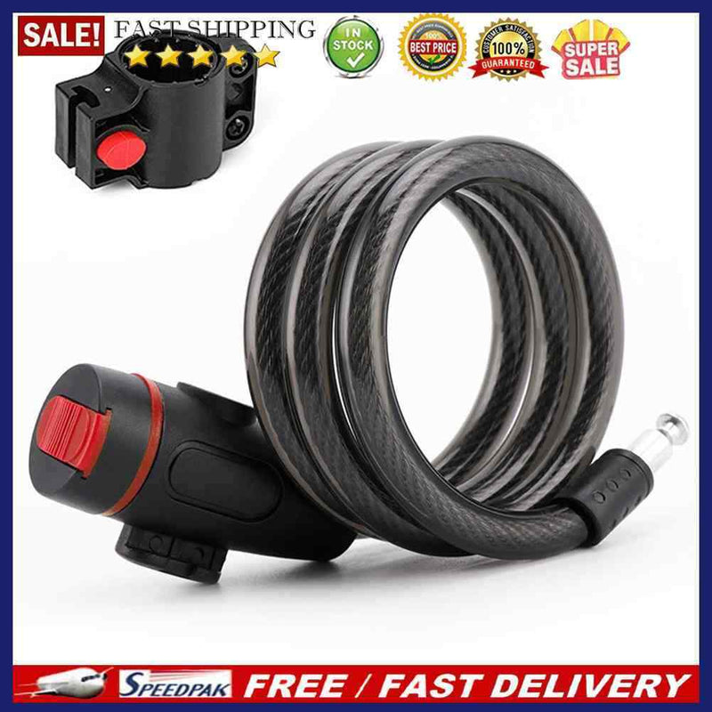 Bicycle Lock with 2 Key MTB Electric Motorcycle Anti-Theft Steel Cable Lock