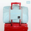Solid Color Waterproof Foldable Travel Bags Portable Luggage Bag (Blue) Newly