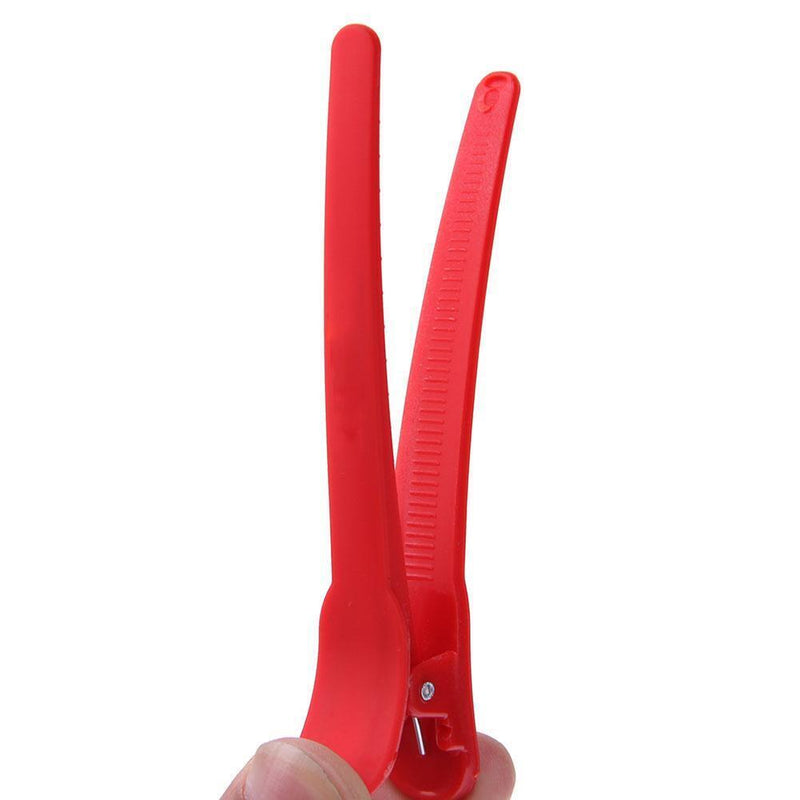 12pcs Hairdressing Sectioning Clamps Clips Salon Hair Styling Tools(Red) Newly