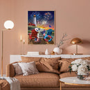 Lighthouse Fireworks Oil Paint By Numbers DIY Handpainted on Canvas Picture