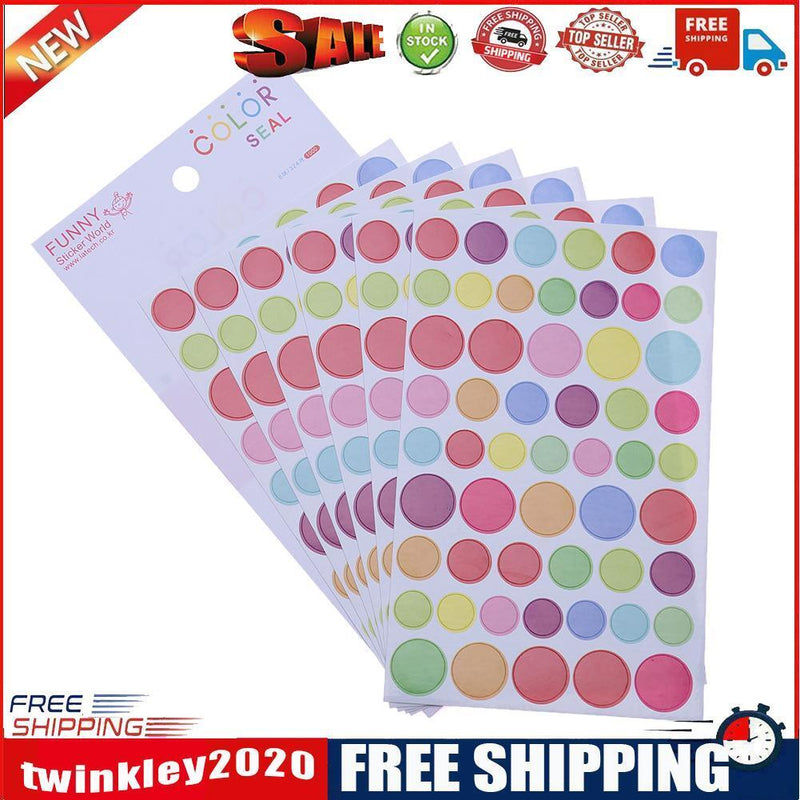 6pcs/set Colorful DIY Scrapbooking Diary Photo Album Stickers(Circle)