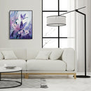 Frameless Painting By Numbers DIY Purple Butterfly Flowers Hand Painted Picture