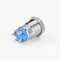 12mm Self-locking LED Metal Switch Instantaneous Waterproof Button (Blue)