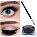 Black Waterproof Black Eye Liner Eyeliner Shadow Gel Cosmetic +Brush Makeup H9P2