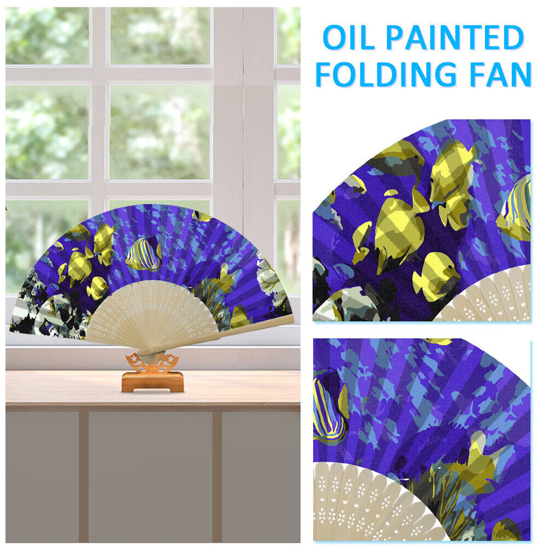 Small Yellow Croaker Oil Paint Folding Fan By Numbers DIY Digital Oil Painting