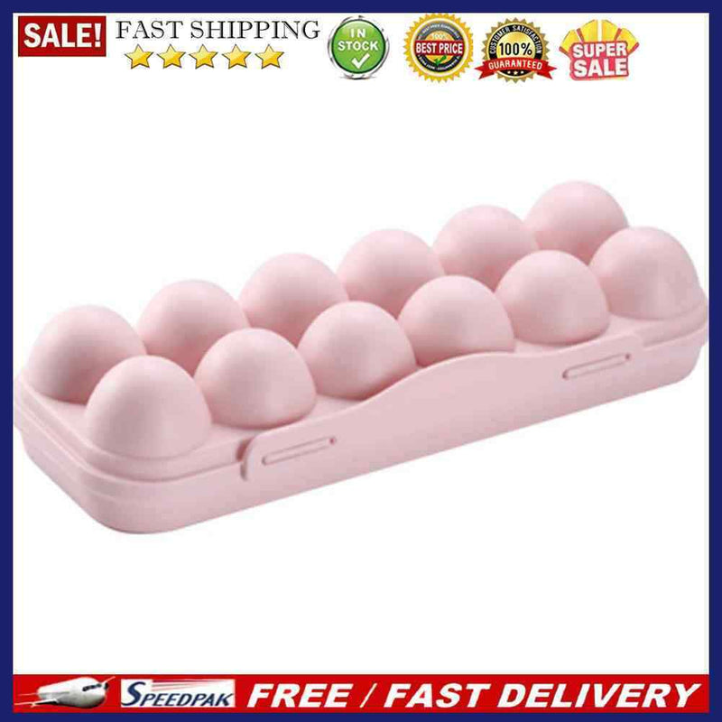 Portable Plastic Anti-Breaking 12 Eggs Holder Outdoor BBQ Egg Storage Tray Box