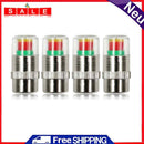 4pcs Car External Detection Valve Cap Tire Pressure Gauge Indicator Monitoring