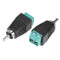 2pcs Speaker Wire Cable to Audio Male RCA Connectors Adapters Jack Plug Newly