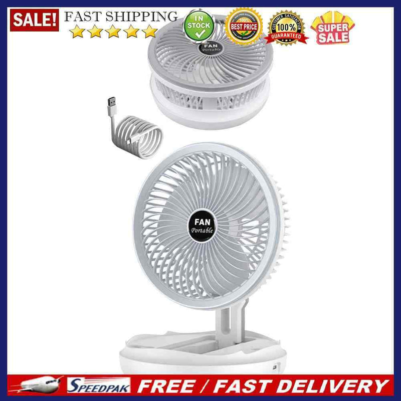 Rechargeable Summer Desktop Cooling Electric Foldable Fan with LED Night Light