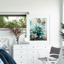 DIY Digital Picture Blue Flowers Frameless Painting By Number Set Handicraft