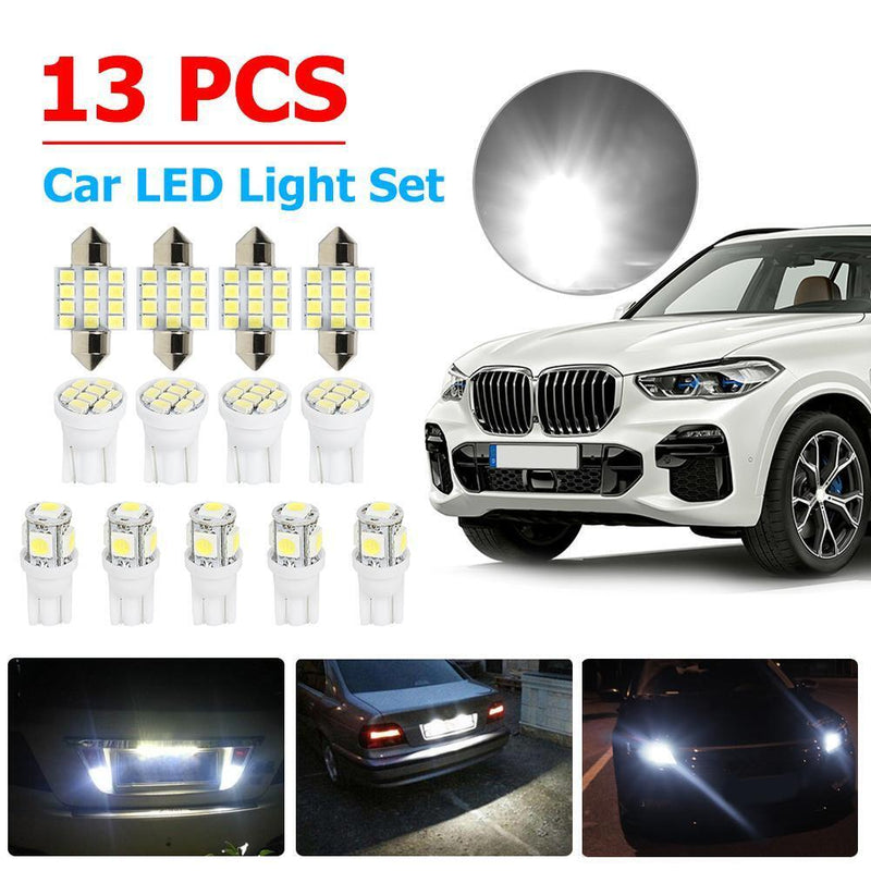 13pcs/set LED Bulbs for Car Indoor Doom Map Light Outdoor License Plate Lamp