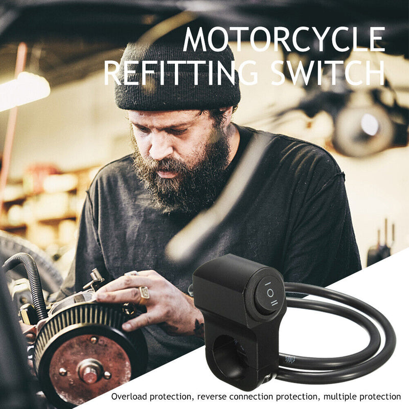 Motorcycle 3-position Switch Aluminium Alloy Fog Brake Light Switch (Black)