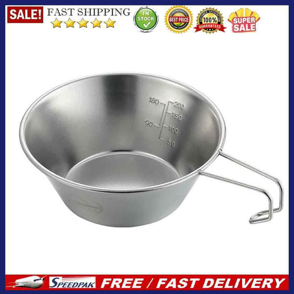 Outdoor Portable Stainless Steel Sierra Cup with Folding Handle Picnic Bowl