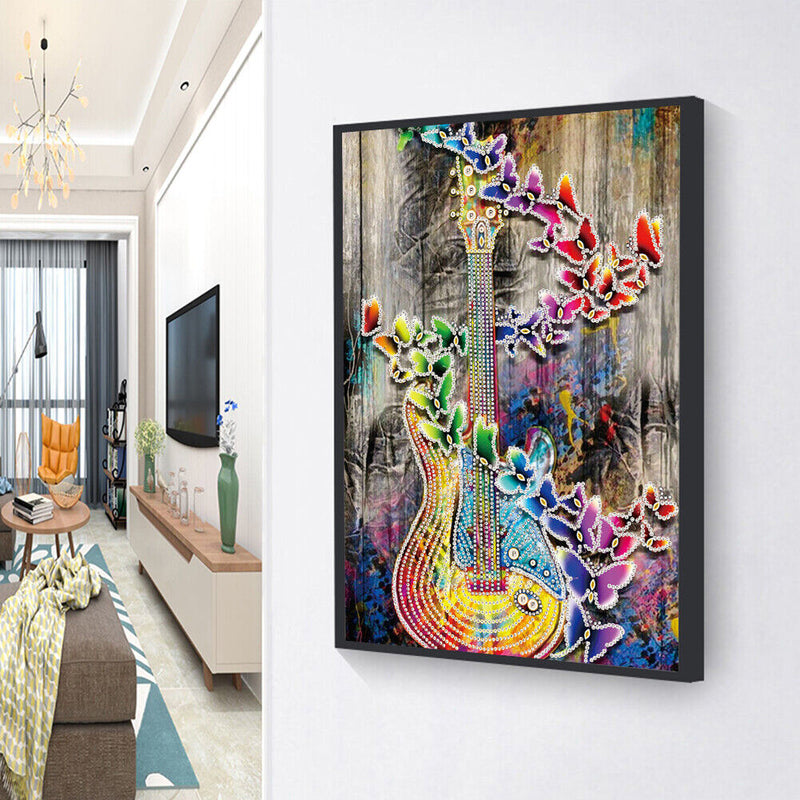 5D DIY Part Drill Special-Shaped Diamond Painting Guitar Mosaic Picture Kit