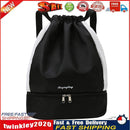 Drawstring Fitness Swimming Backpack Sports Dry Wet Bag Rucksack (Black) Newly