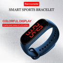 LED Display Body Temperature Smart Band Bracelet 90Days Standby Time (Blue)