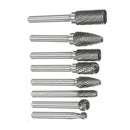 8pcs 6mm Shank Wood Carving Grinding Rotary File Multi Tools with Storage Bag