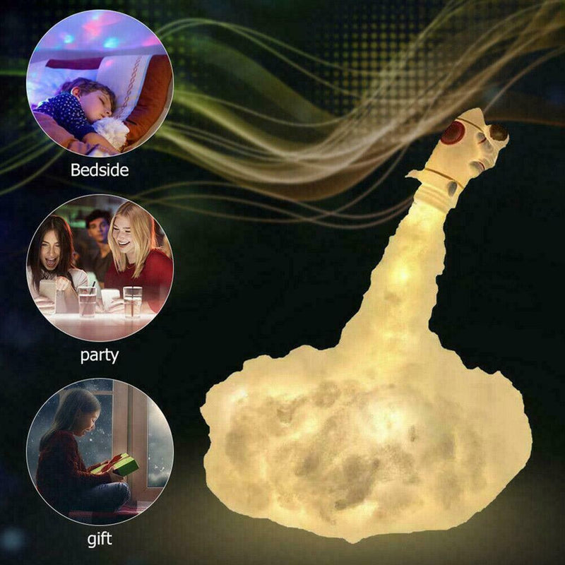 Astronaut LED Night Light Lamp Rocket Shuttle Neon Space Galaxy Gift Kids U9Y4