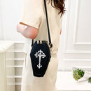#A Gothic Crossbody Bags Coffin Shape Fashion Messenger Pouch Small Satchels Pur