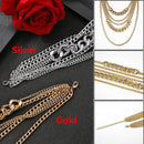 Hip Hop Jewelry Women Pendant Necklace Thick Curb Chain Punk Choker Multi-layer