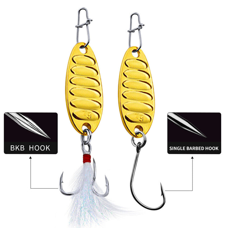 #A 10pcs Metal VIB Fishing Lure Sequins Jigging Spoon Vibration Bait Fishing Tac