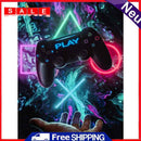 5D Diamond Painting Game Controller Full Round Rhinestone DIY Home Decoration