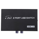 1A 2B 2 Ports USB 2.0 Sharing Switch Box for 2 Computers to Share 1 Printer