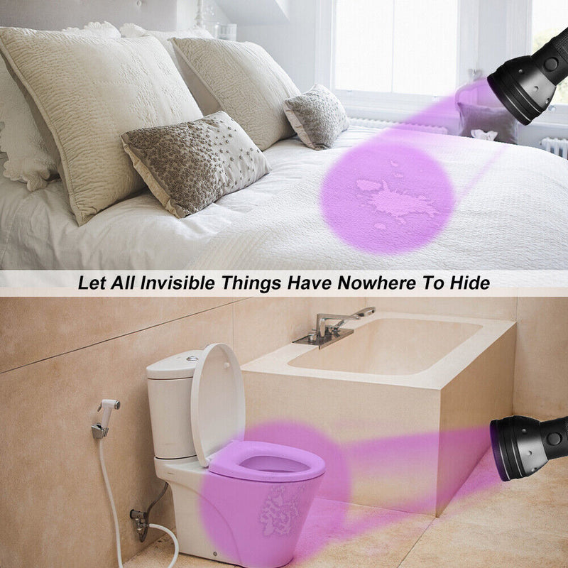 Ultraviolet Torch Waterproof 395-400nm 51 LED UV Detection Flashlight Lamp Newly