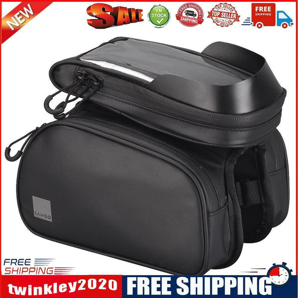 1.5L Touch Screen Bike Front Frame Top Tube Phone Sunshade Double Side Bag