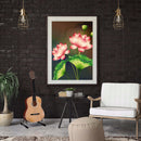 Handmade Craft Diamond 5D Drill Pink Lotus DIY Painting Full Picture Round Kit