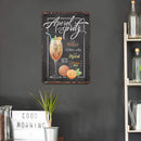 Retro Orange Cocktail Metal Plate Painting for Bar Pub Tin Plaque Wall Sign