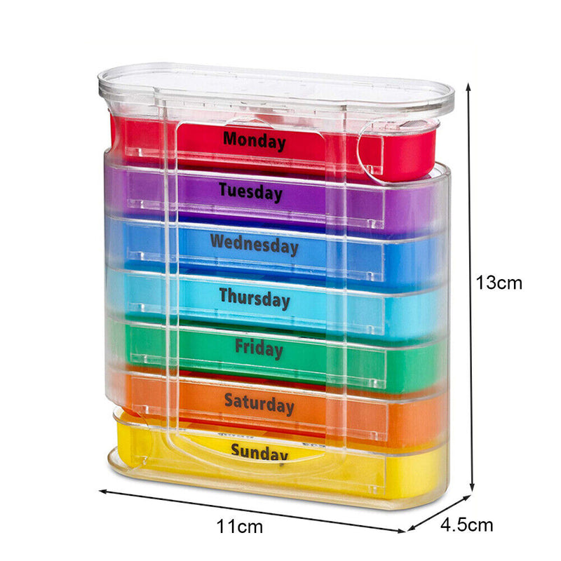 Medicine Box Weekly Tablet Holder Moistureproof Portable Travel Pill Storag