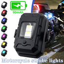 USB Rechargeable 7 Colors Motorcycle Bike Drone LED Warning Strobe Lights: