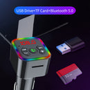 Car Bluetooth-Compatible Fast Charger Transmitter Handsfree FM Audio Receiver