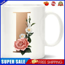 Unique Creative Ceramic Coffee Mugs with Flower Alphabet I for Home Office