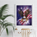 American Flag Eagle 5D DIY Full Round Diamond Painting Rhinestone Canvas Mosaic