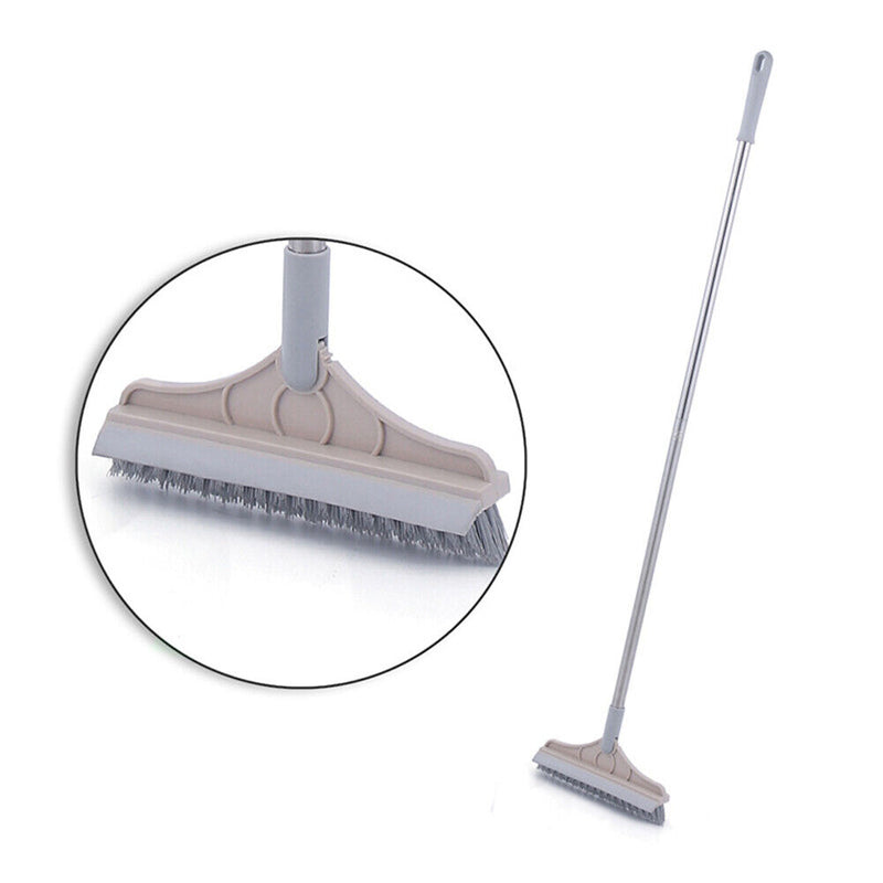 Two-In-One Design Clean Brush Dismountable Handle Bathroom Scrubber (Beige)
