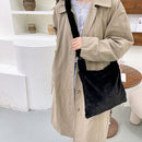 Fashion Plush Cherry Print Shoulder Bag Women Winter Ladies Large Crossbody Bags